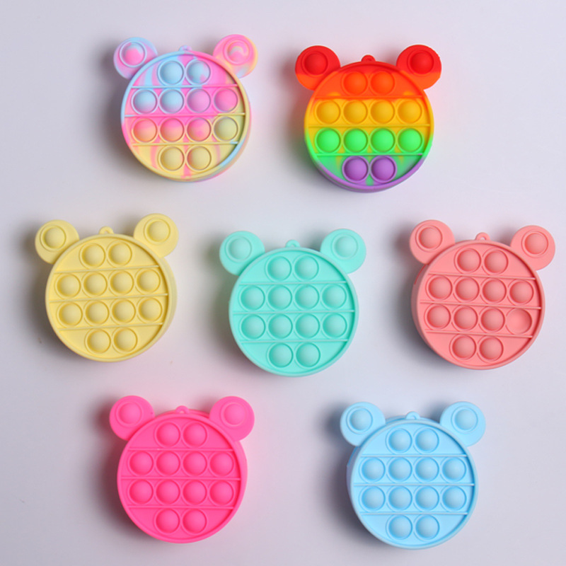 Amazon Hot Deratization Pioneer Silicone Coin Purse Keychain Pendant Decompression Squeezing Toy Storage Bag Wholesale