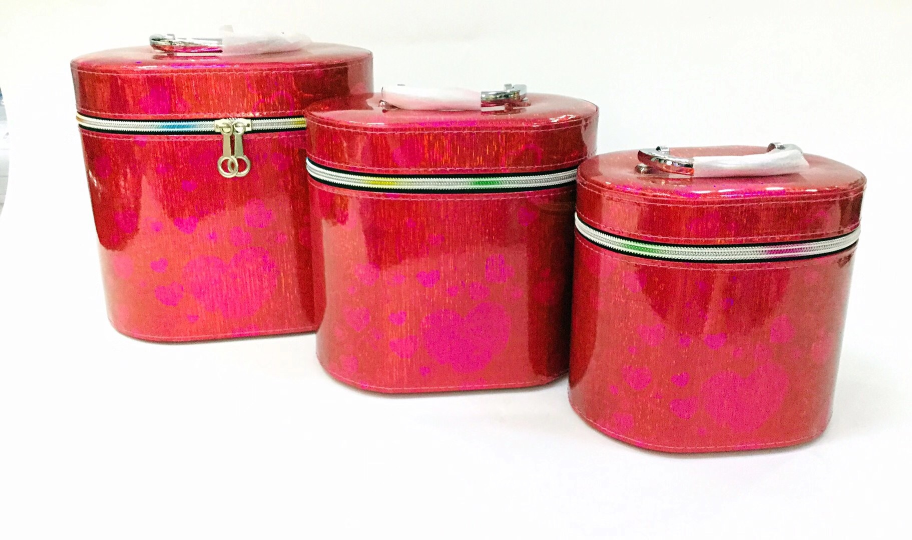 Amazon Cross-Border New Laser Three-Piece Cosmetic Bag Cylinder Beauty Eyelash Beauty Tools Travel Travel Storage Bag