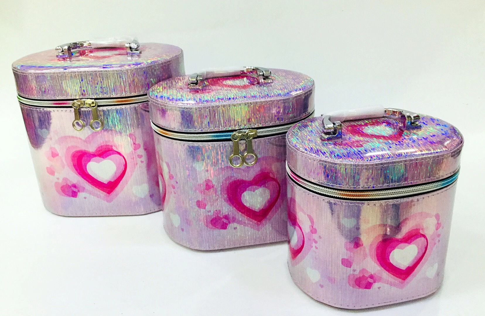 Amazon Cross-Border New Laser Three-Piece Cosmetic Bag Cylinder Beauty Eyelash Beauty Tools Travel Travel Storage Bag Amazon Cross-Border New Laser Three-Piece Cosmetic Bag Cylinder Beauty Eyelash Beauty Tools Travel Travel Storage Bag