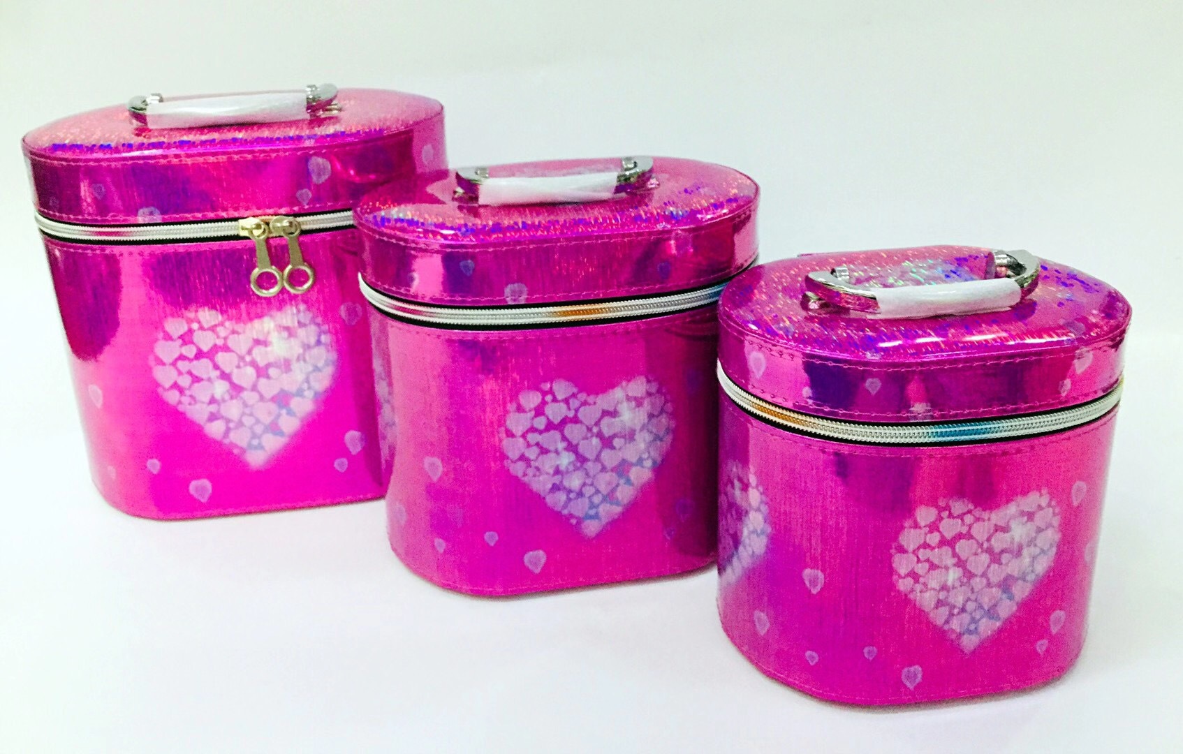 Amazon Cross-Border New Laser Three-Piece Cosmetic Bag Cylinder Beauty Eyelash Beauty Tools Travel Travel Storage Bag Amazon Cross-Border New Laser Three-Piece Cosmetic Bag Cylinder Beauty Eyelash Beauty Tools Travel Travel Storage Bag