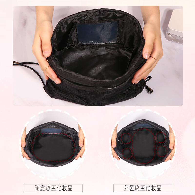 Lazy Cosmetic Bag Women&#039;s Large Capacity Travel Travel Portable Ins Style Super Hot Simple Drawstring Waterproof Storage Bag