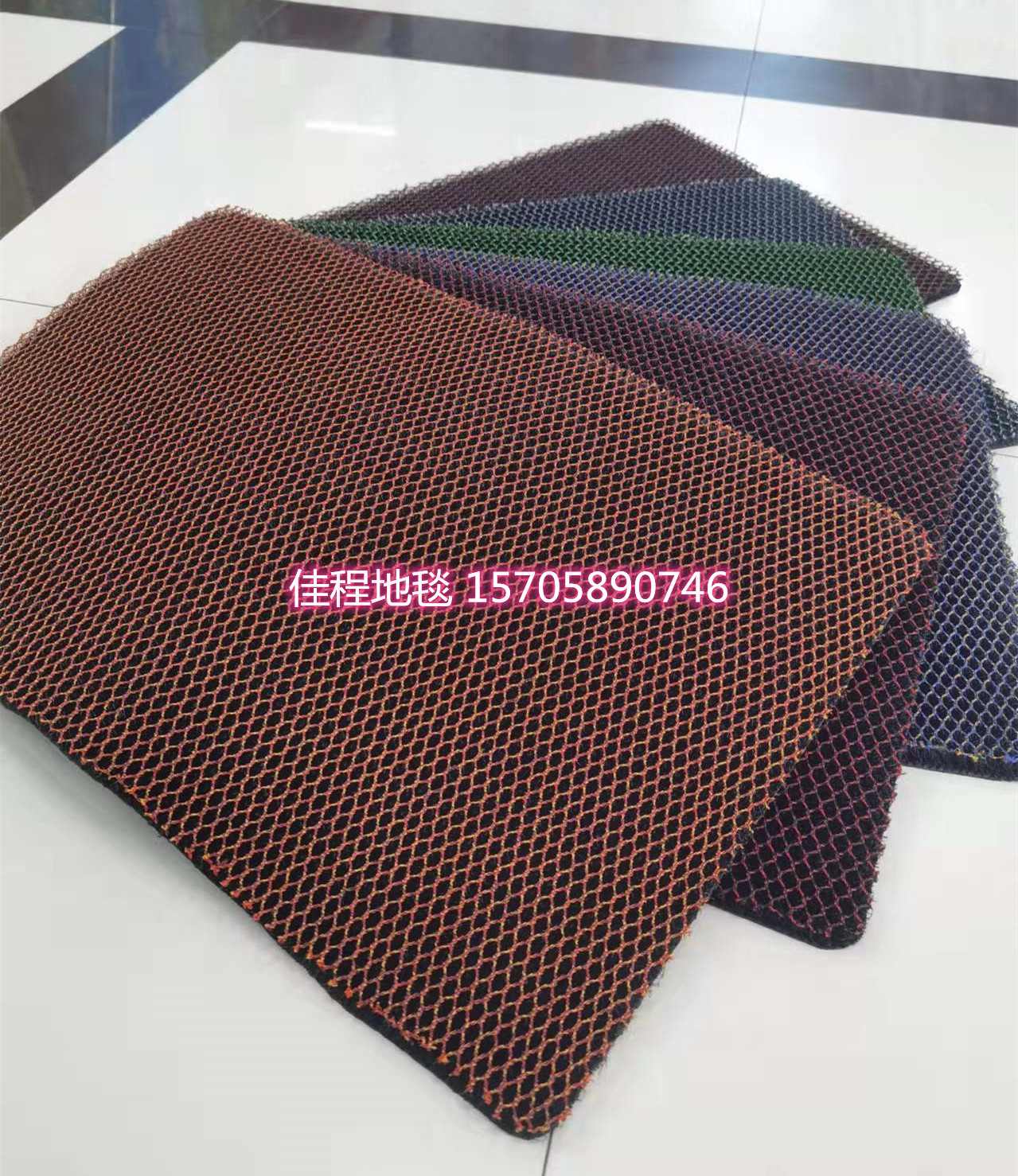Solid Color Elastic Silk Floor Mat Honeycomb Mat Dirt Trap Mats Doormat and Foot Mat High Elastic Foot Mat Non-Slip Mat 