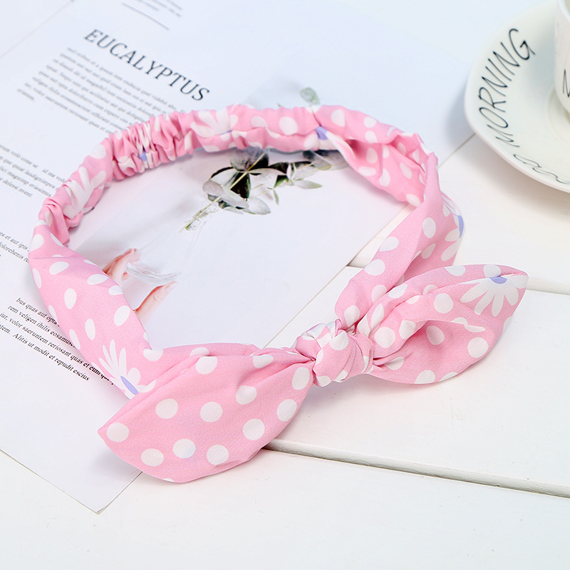 The 2018 summer new hair belt girl&#039;s headdress lovely wave point hair hoop bow-tie fabric jewelry one acting hair