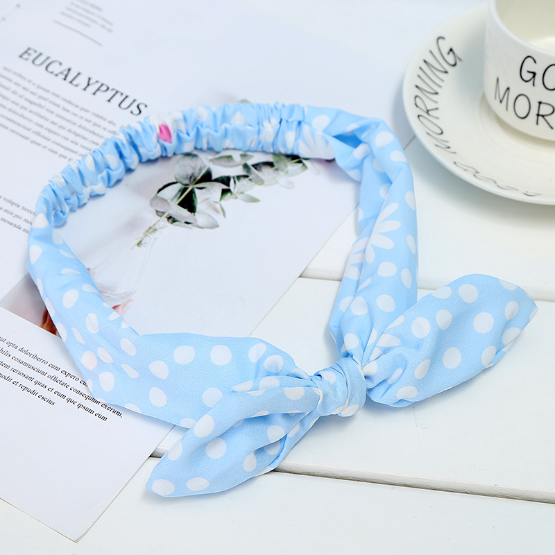 The 2018 summer new hair belt girl's headdress lovely wave point hair hoop bow-tie fabric jewelry one acting hair