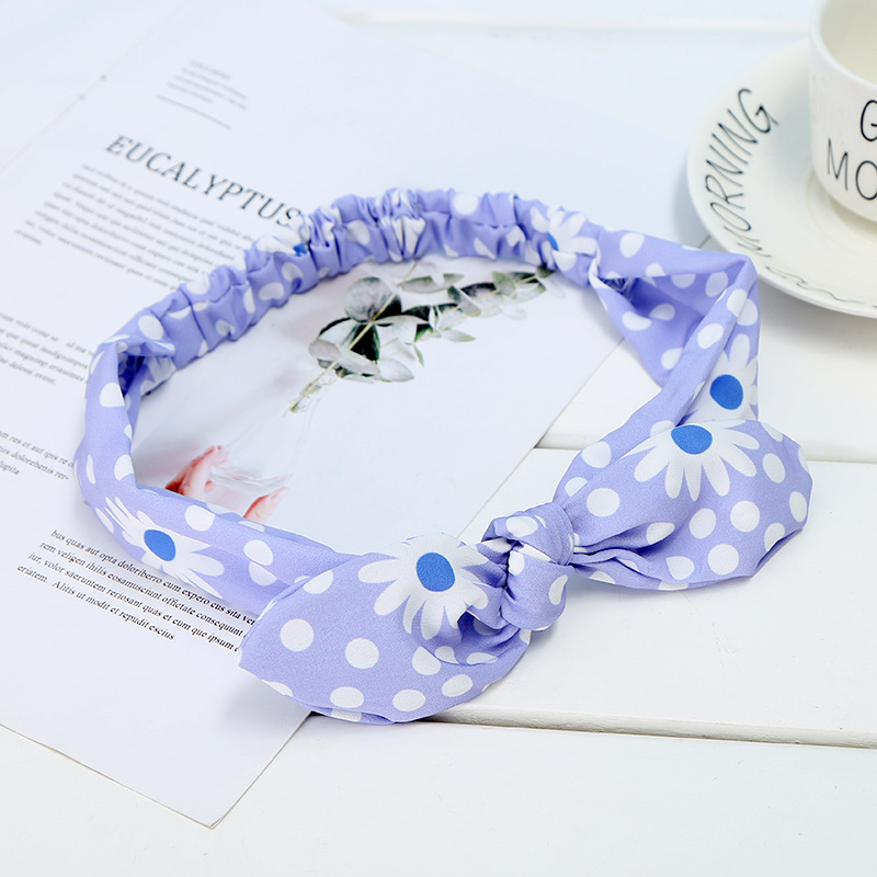 The 2018 summer new hair belt girl's headdress lovely wave point hair hoop bow-tie fabric jewelry one acting hair