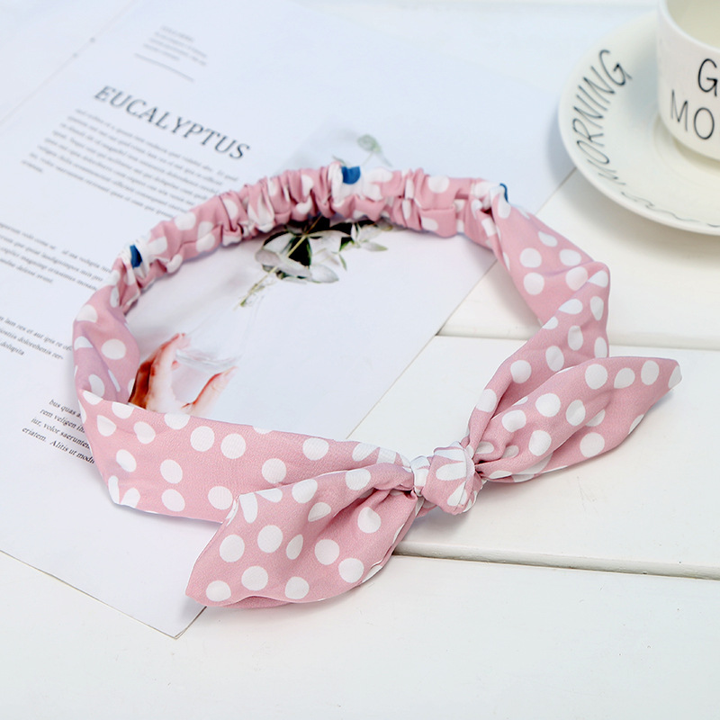 The 2018 summer new hair belt girl's headdress lovely wave point hair hoop bow-tie fabric jewelry one acting hair