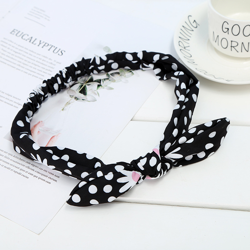 The 2018 summer new hair belt girl's headdress lovely wave point hair hoop bow-tie fabric jewelry one acting hair