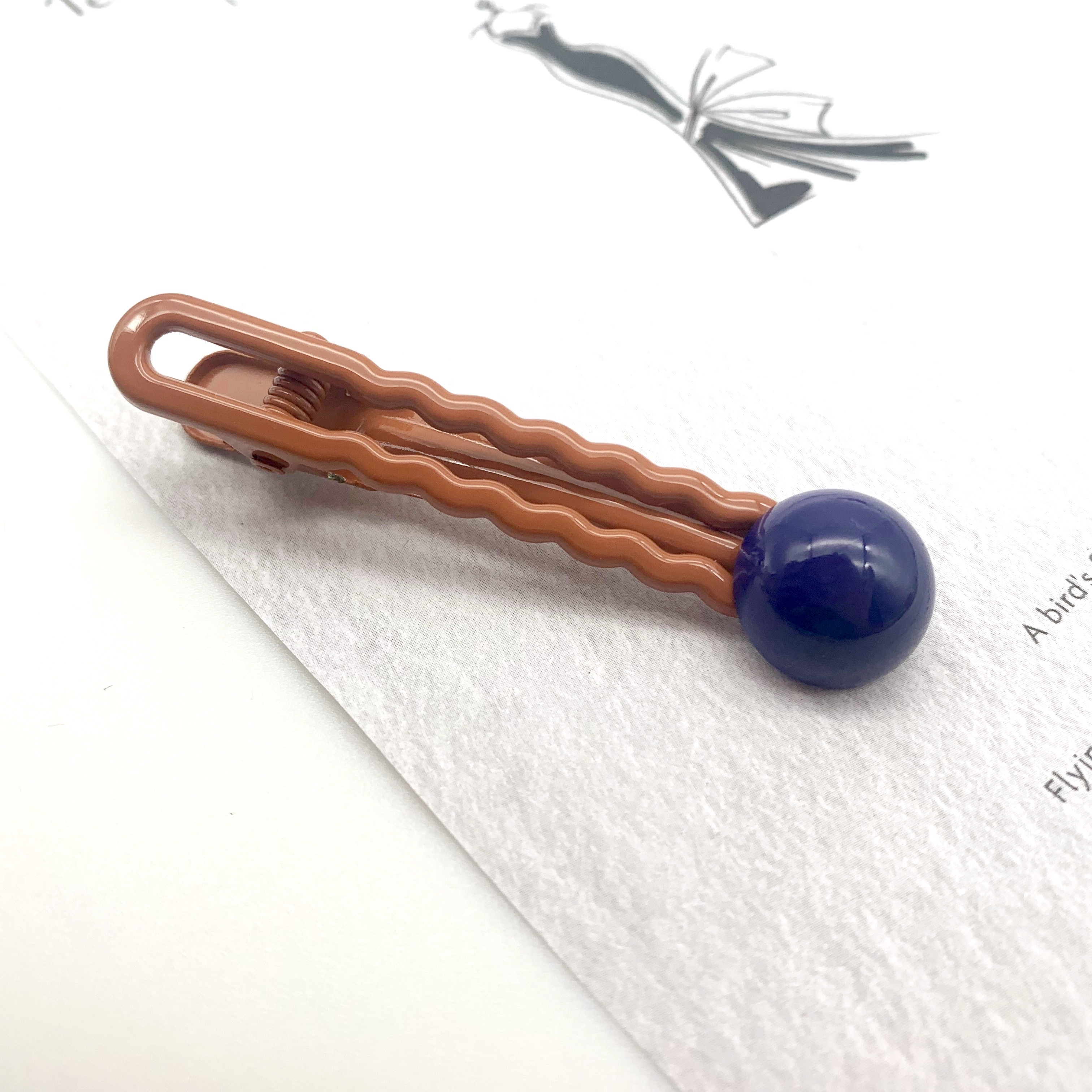 Mohadi color system wave love color half ball duck can clip mouth wave alloy hair blue contrast color one word clip side clip hair accessories
