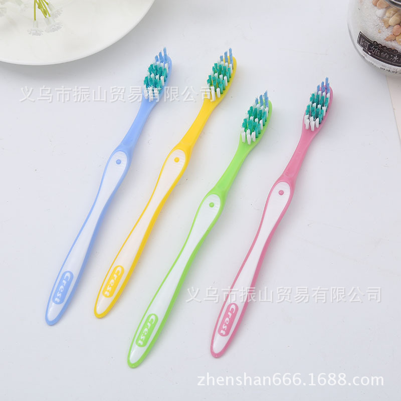 Colorful Rainbow Three Value Pack Clean Durable Wave Bristle Medium Hair Toothbrush