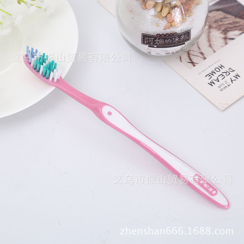 Colorful Rainbow Three Value Pack Clean Durable Wave Bristle Medium Hair Toothbrush