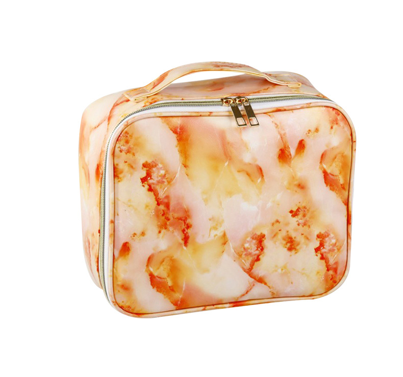 Creative Pu Marbling Cosmetic Bag Portable Large Capacity Storage Bag Travel Supplies Waterproof Wash Bag
