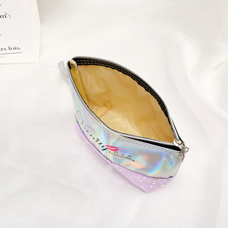New Laser Lettered Make-up Bag Stitching Storage Bag Easy to Carry Travel Toiletry Bag Buggy Bag Custom Logo