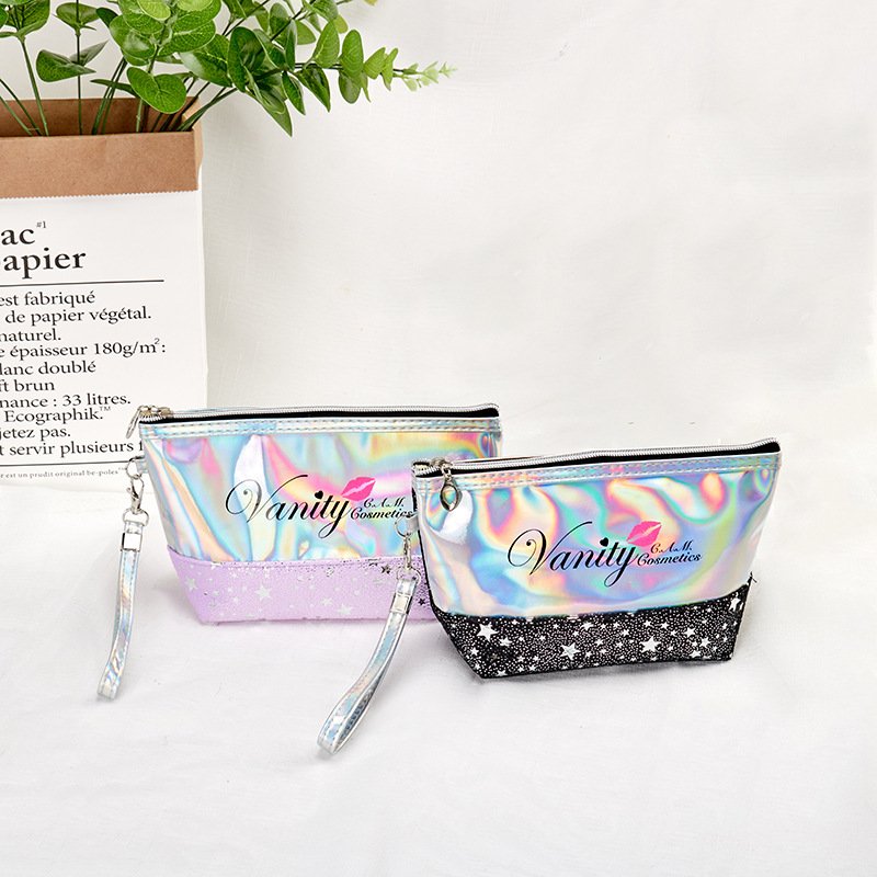 New Laser Lettered Make-up Bag Stitching Storage Bag Easy to Carry Travel Toiletry Bag Buggy Bag Custom Logo New Laser Lettered Make-up Bag Stitching Storage Bag Easy to Carry Travel Toiletry Bag Buggy Bag Custom Logo