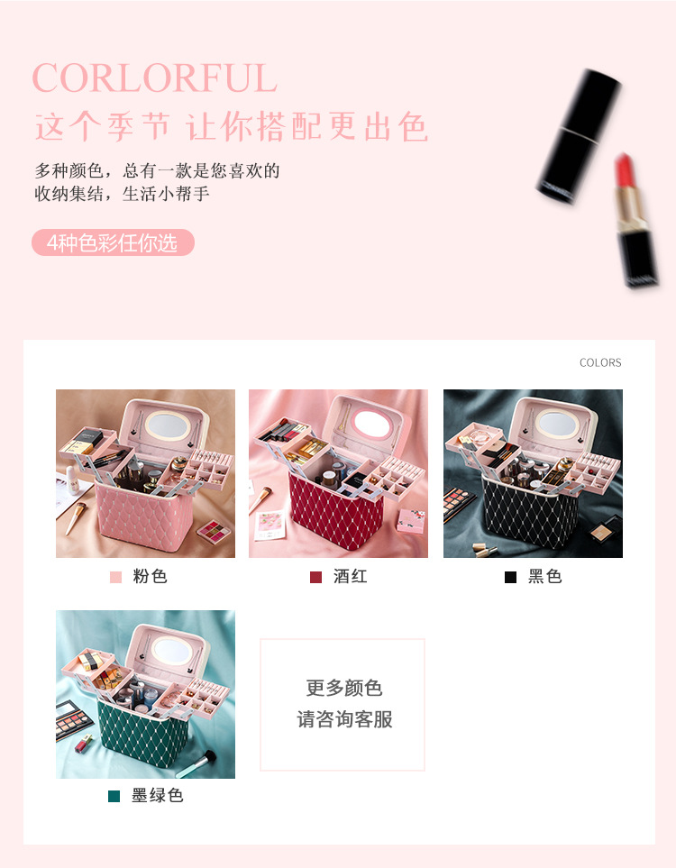 Exclusive for Cross-Border Fashionable Cosmetic Bag Travel Cosmetic Case Portable Jewelry Box Cosmetics Striped Storage Bag Exclusive for Cross-Border Fashionable Cosmetic Bag Travel Cosmetic Case Portable Jewelry Box Cosmetics Striped Storage Bag
