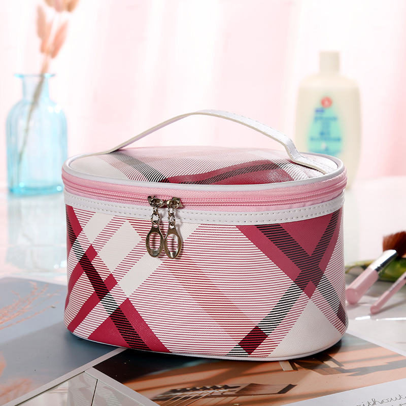 Large Capacity Plaid Simple Cosmetic Bag Amazon Waterproof Toiletries Bag Customizable Portable Travel Printing Storage Bag