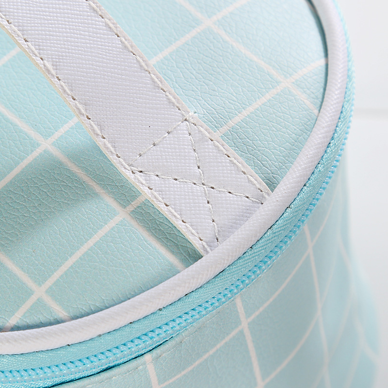 Large Capacity Plaid Simple Cosmetic Bag Amazon Waterproof Toiletries Bag Customizable Portable Travel Printing Storage Bag