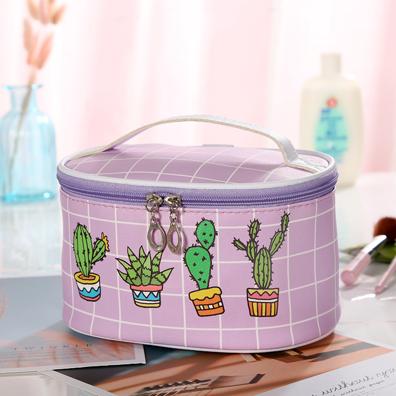 Large Capacity Plaid Simple Cosmetic Bag Amazon Waterproof Toiletries Bag Customizable Portable Travel Printing Storage Bag