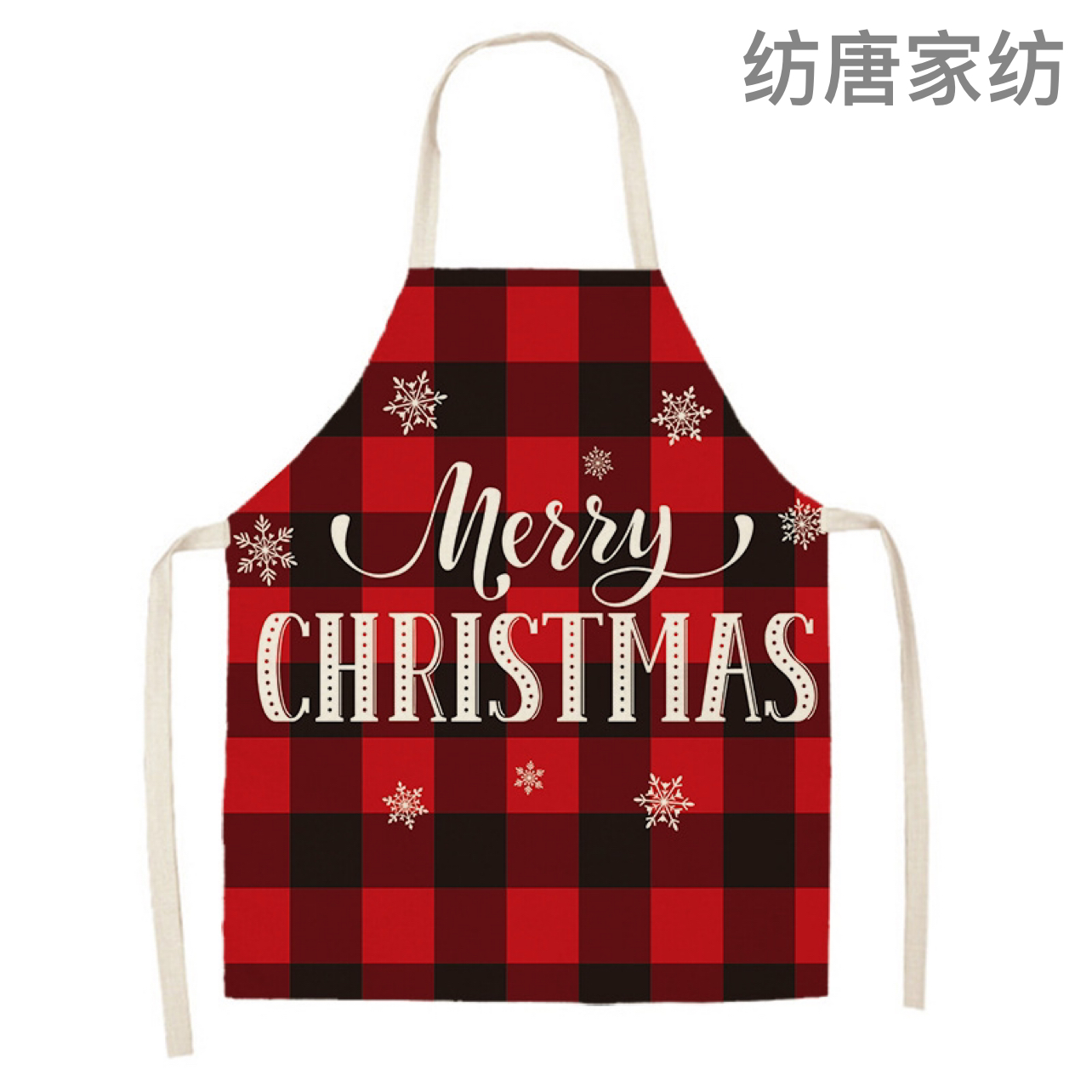Cross-Border Hot Selling Creative Linen Apron Christmas Style Apron Household Stain-Resistant Sleeveless Apron Smock Graphic Customization H