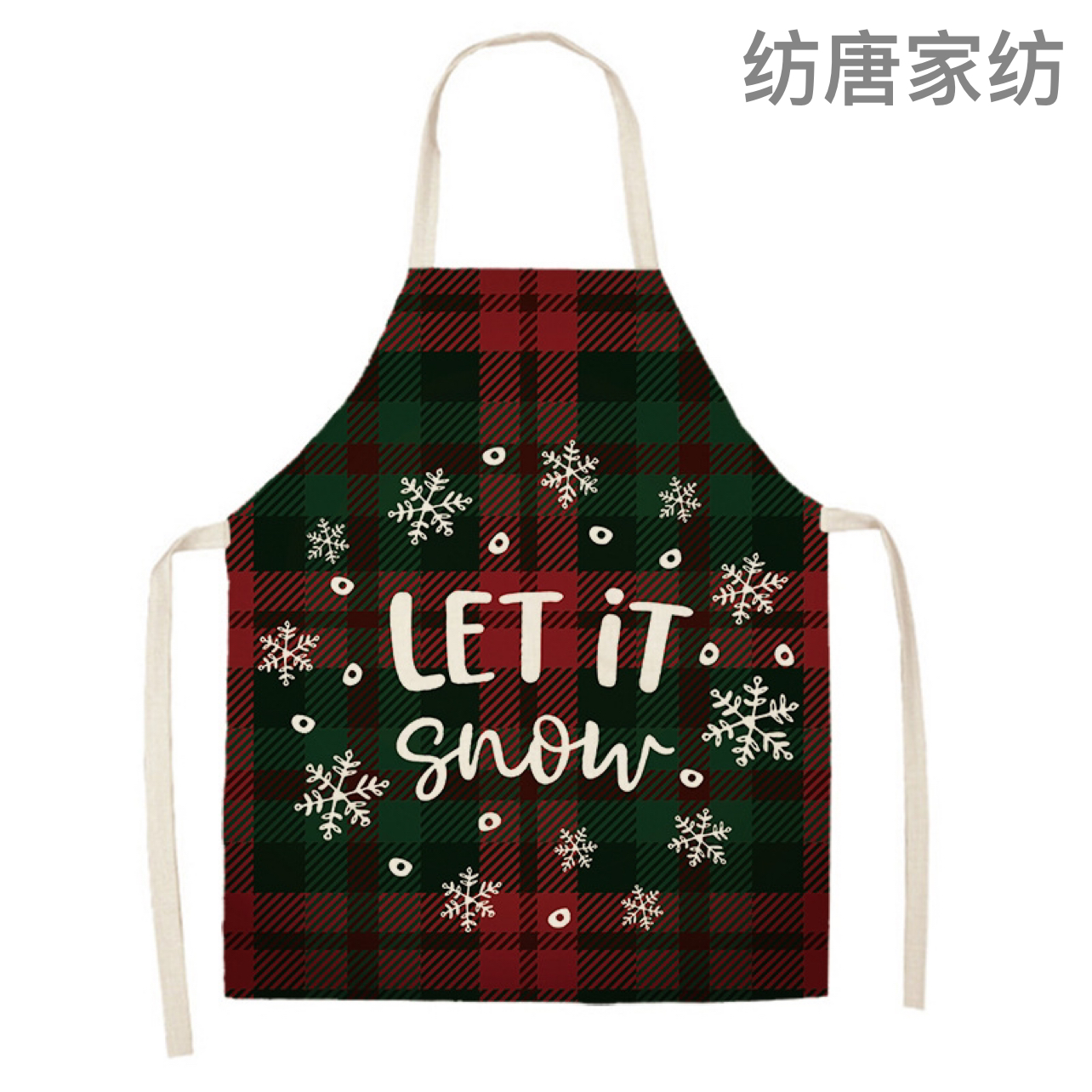Cross-Border Hot Selling Creative Linen Apron Christmas Style Apron Household Stain-Resistant Sleeveless Apron Smock Graphic Customization H