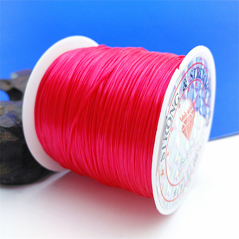 Large Circle Flat Filament Crystal Cable Women's Beads Elastic String DIY Handmade Red Bracelet Hair Extension Wear-Resistant Beaded Wire Large Circle Flat Filament Crystal Cable Women's Beads Elastic String DIY Handmade Red Bracelet Hair Extension Wear-Resistant Beaded Wire