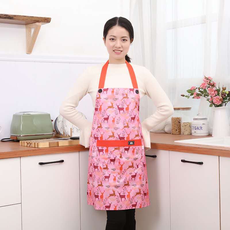 Life blue kitchen cooking waterproof and anti - fouling apron large pocket durable bakery cafe adult men and women