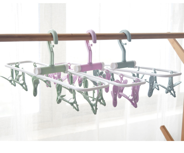 Creative Windproof Plastic Clip 12 Clip Foldable Hanger Underwear Socks' Clip Clothes Hanger Non-Slip Clothes Clip Creative Windproof Plastic Clip 12 Clip Foldable Hanger Underwear Socks' Clip Clothes Hanger Non-Slip Clothes Clip