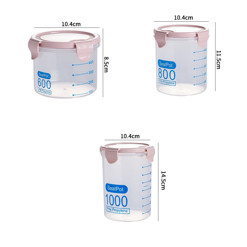 Creative transparent plastic clip seal canister nuts dry goods storage canister Food storage canister grain canister