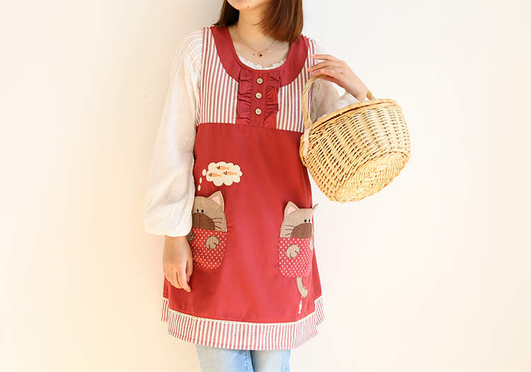 Korean Cartoon Fashion Oil-Proof Bib Overclothes Baking Floral Coffee Shop Painting Work Clothes Sleeveless Apron