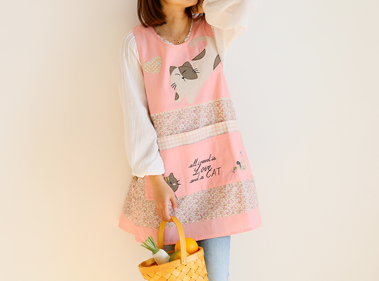 Korean Cartoon Fashion Oil-Proof Bib Overclothes Baking Floral Coffee Shop Painting Work Clothes Sleeveless Apron