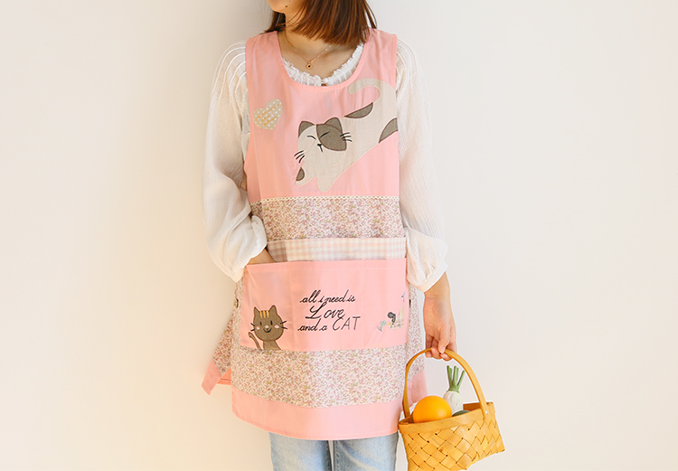 Korean Cartoon Fashion Oil-Proof Bib Overclothes Baking Floral Coffee Shop Painting Work Clothes Sleeveless Apron