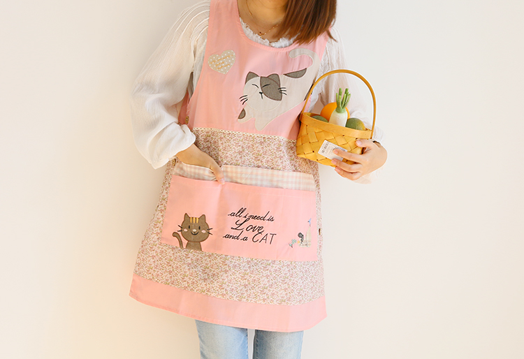 Korean Cartoon Fashion Oil-Proof Bib Overclothes Baking Floral Coffee Shop Painting Work Clothes Sleeveless Apron
