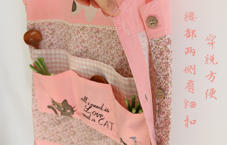 Korean Cartoon Fashion Oil-Proof Bib Overclothes Baking Floral Coffee Shop Painting Work Clothes Sleeveless Apron