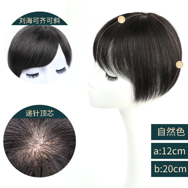 Top Hair Supplementing Piece Cover Gray Hair Wig Set Real Hair Bangs Women's Lightweight One-Piece Wig Hair Extension Pin Hairpiece Top Hair Supplementing Piece Cover Gray Hair Wig Set Real Hair Bangs Women's Lightweight One-Piece Wig Hair Extension Pin Hairpiece