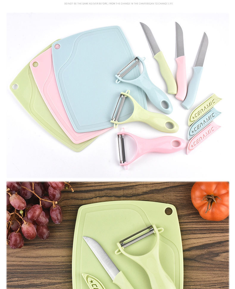 Stainless Steel Kitchen Knives 3Piece Set Fruit Knife Set Candy Color Cutting Board Fruit Knife Paring Knife Stall Stainless Steel Kitchen Knives 3Piece Set Fruit Knife Set Candy Color Cutting Board Fruit Knife Paring Knife Stall