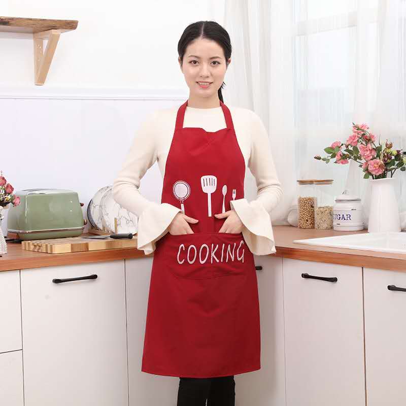 Life blue fashion simple wind apron kitchen dining room bakery apron men and women durable neck hanging home guard