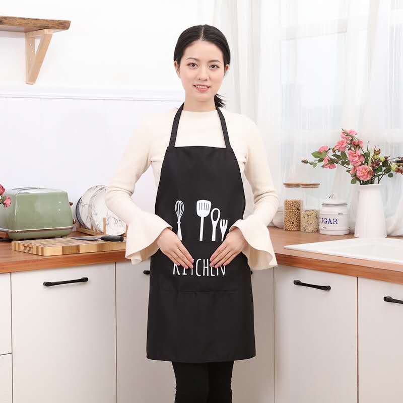 Life blue fashion simple wind apron kitchen dining room bakery apron men and women durable neck hanging home guard