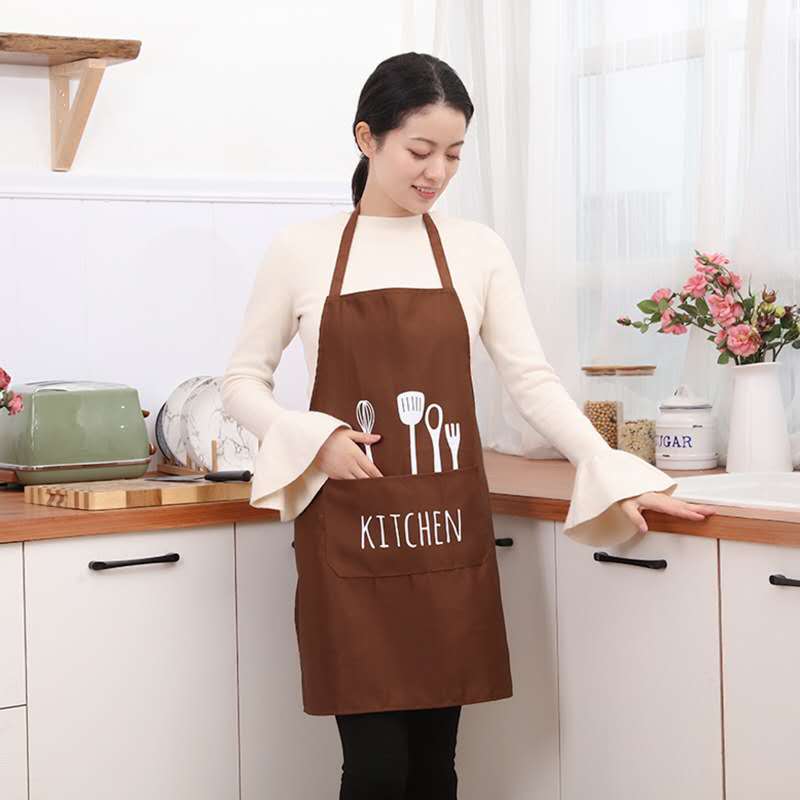 Life blue fashion simple wind apron kitchen dining room bakery apron men and women durable neck hanging home guard