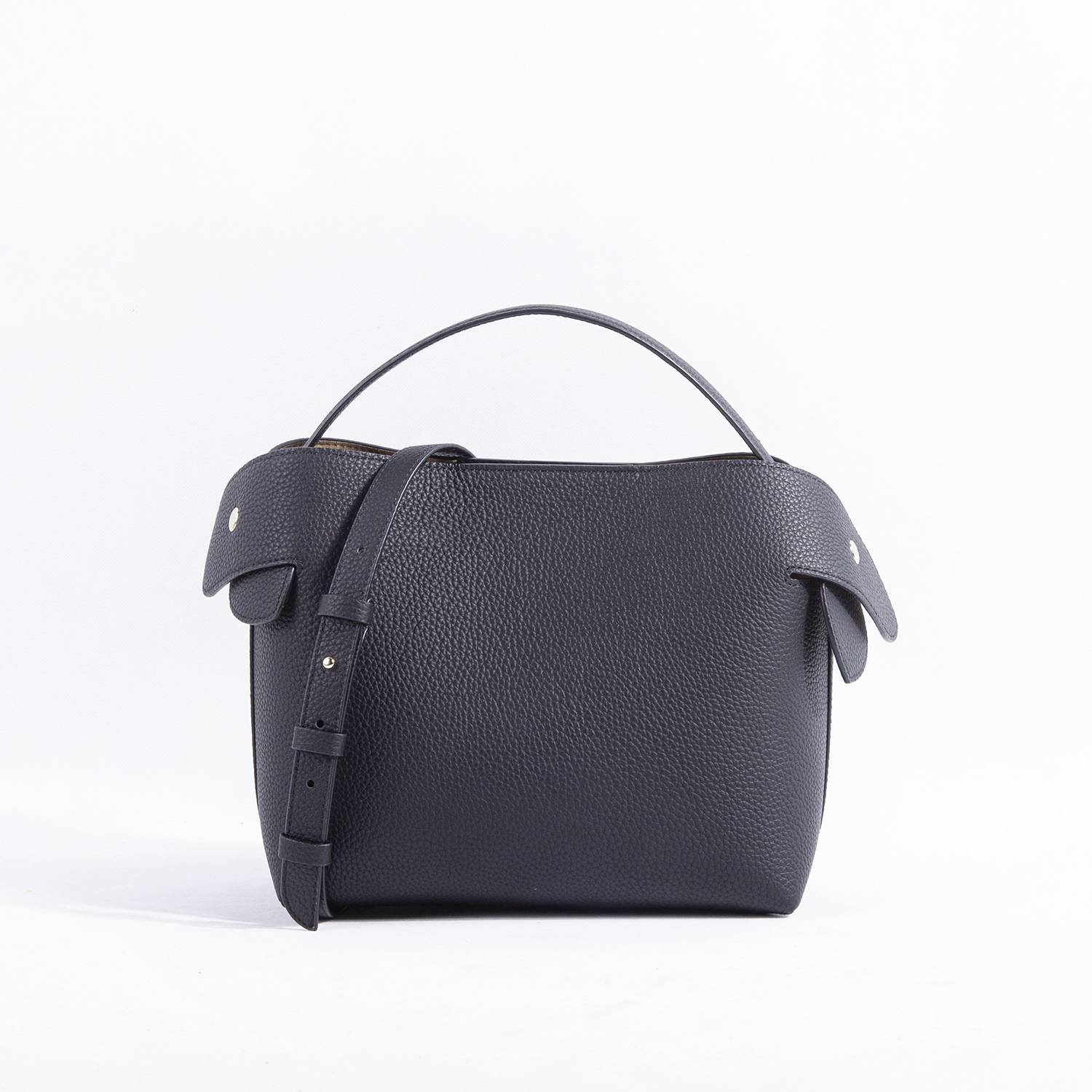 2022 Export to France Foreign Trade Niche Swan Baotou Layer Litchi Pattern Cowhide Tote Half-Handmade Commuter Women's Bag