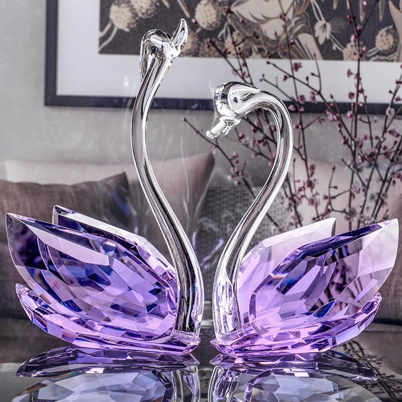 Crystal Swan Hallway Light Luxury Soft Decoration Home Decoration Practical Modern Living Room TV Cabinet Wine Cabinet Partition Decoration