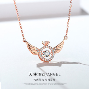 S925 Sterling Silver Necklace Women's All-Match Little Swan Jeweled Pendant Light Luxury Minority Design High-Grade Sweater Chain Autumn and Winter