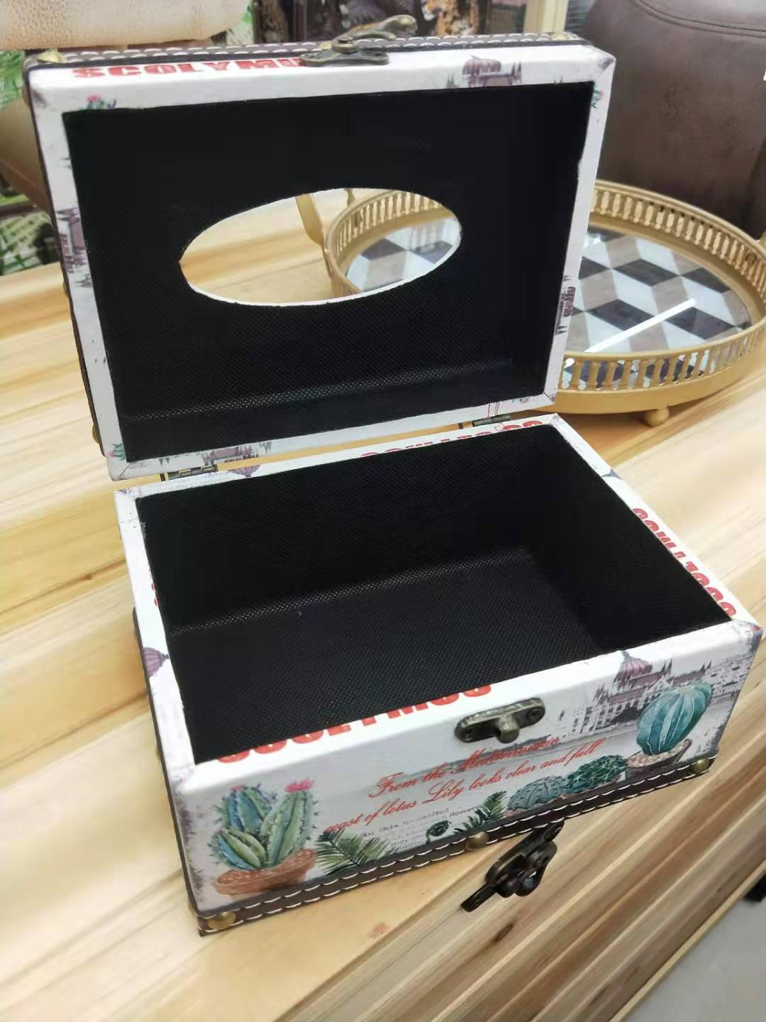 New European and American Pu Density Plate Tissue Box Paper Extraction Box Leather Printed Cactus Tissue Box Wooden Tissue Box Paper Extraction Box New European and American Pu Density Plate Tissue Box Paper Extraction Box Leather Printed Cactus Tissue Box Wooden Tissue Box Paper Extraction Box