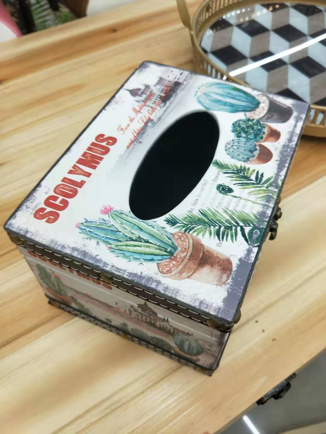 New European and American Pu Density Plate Tissue Box Paper Extraction Box Leather Printed Cactus Tissue Box Wooden Tissue Box Paper Extraction Box New European and American Pu Density Plate Tissue Box Paper Extraction Box Leather Printed Cactus Tissue Box Wooden Tissue Box Paper Extraction Box