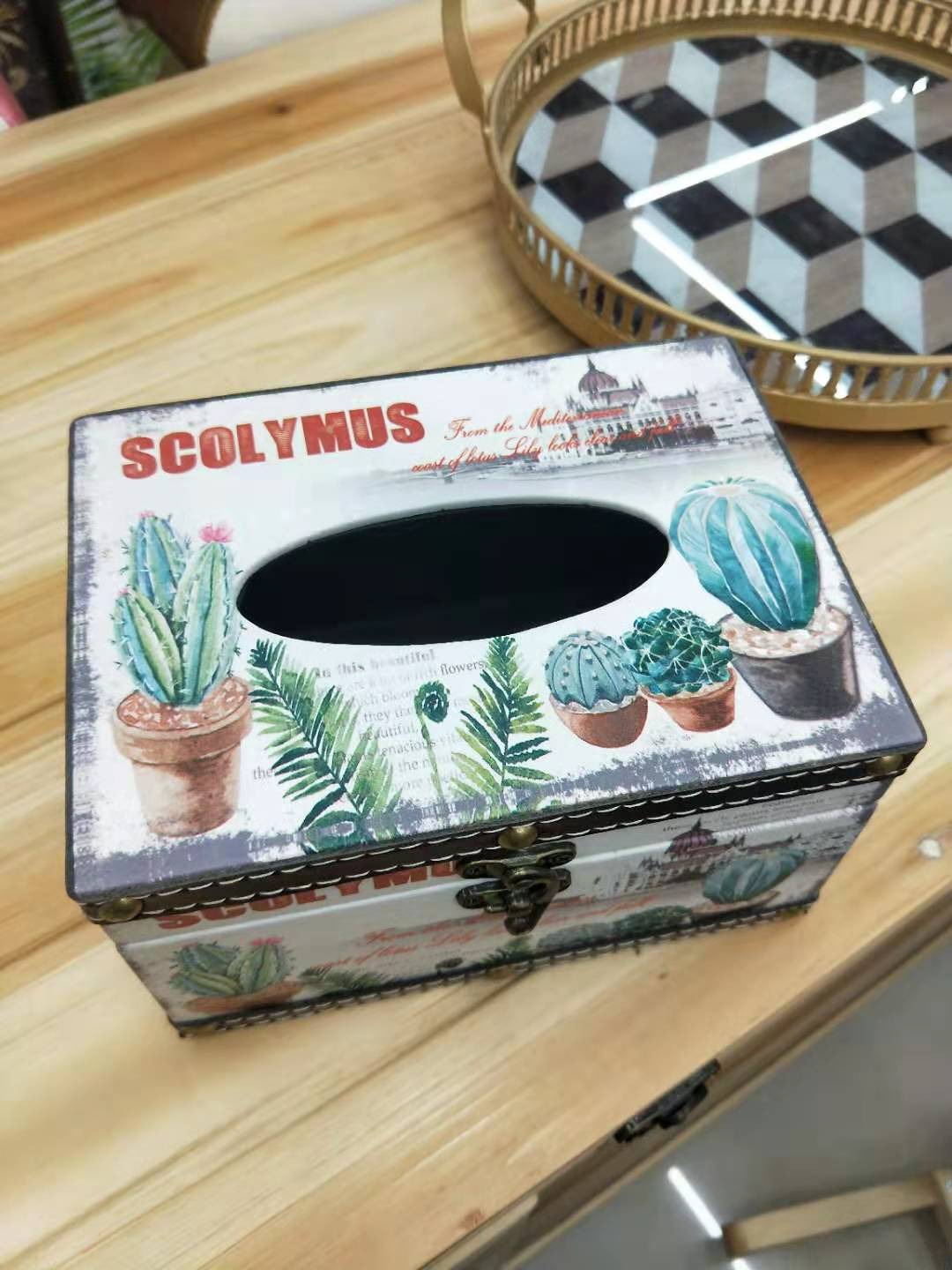 New European and American Pu Density Plate Tissue Box Paper Extraction Box Leather Printed Cactus Tissue Box Wooden Tissue Box Paper Extraction Box New European and American Pu Density Plate Tissue Box Paper Extraction Box Leather Printed Cactus Tissue Box Wooden Tissue Box Paper Extraction Box