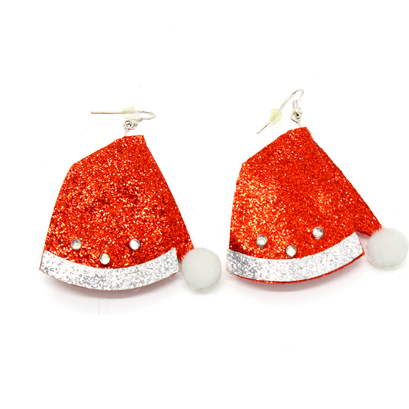 ZD Factory Direct Sales Christmas Hat Earrings LED Light-Emitting Earrings Foreign Trade Popular Style Christmas Decoration
