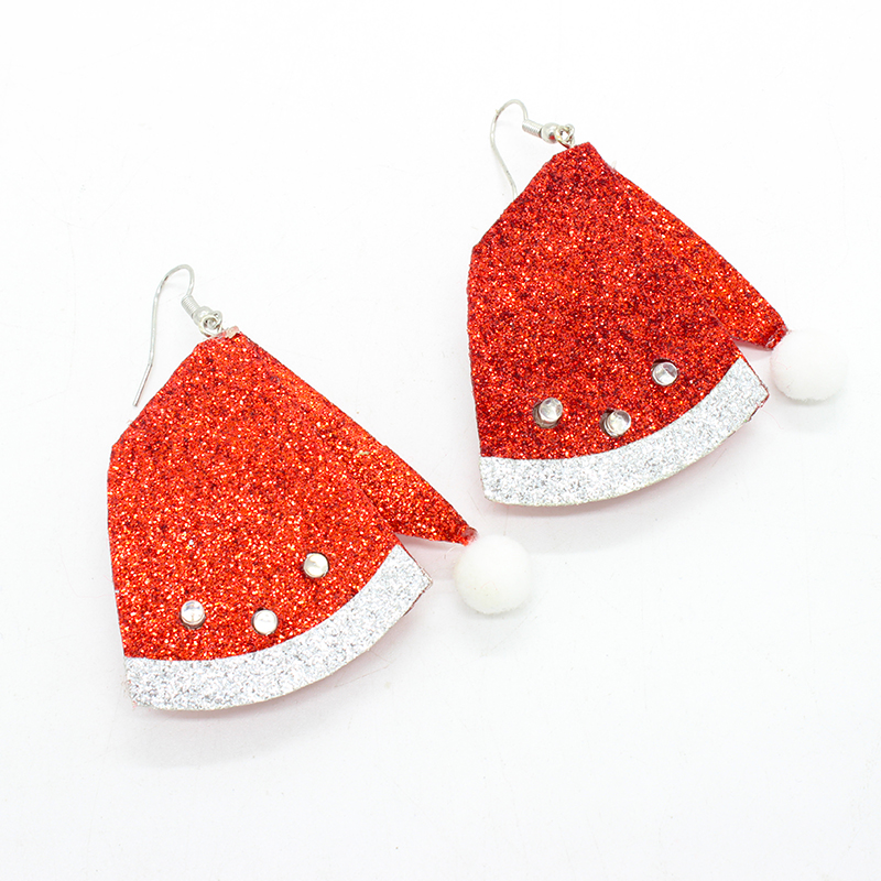 ZD Factory Direct Sales Christmas Hat Earrings LED Light-Emitting Earrings Foreign Trade Popular Style Christmas Decoration