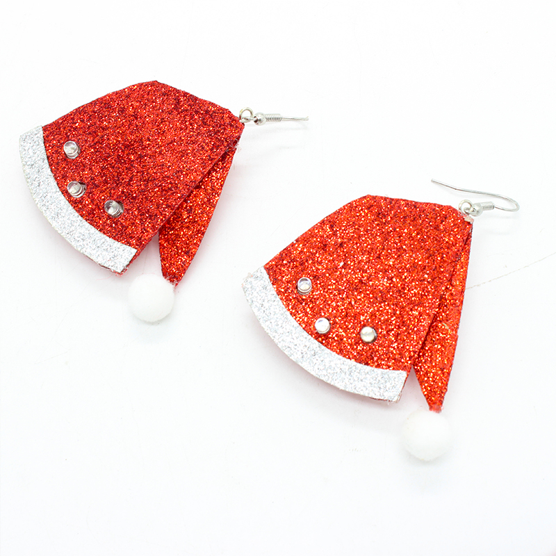 ZD Factory Direct Sales Christmas Hat Earrings LED Light-Emitting Earrings Foreign Trade Popular Style Christmas Decoration