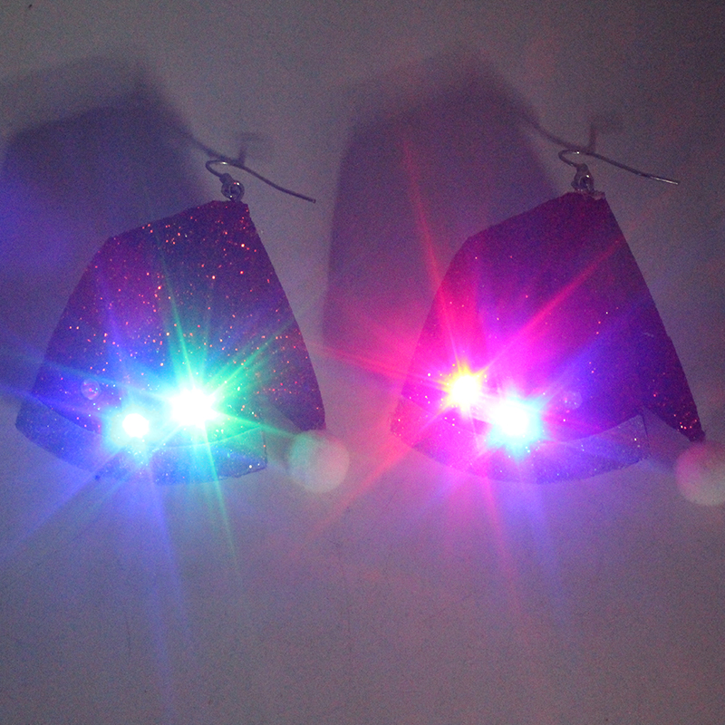 ZD Factory Direct Sales Christmas Hat Earrings LED Light-Emitting Earrings Foreign Trade Popular Style Christmas Decoration