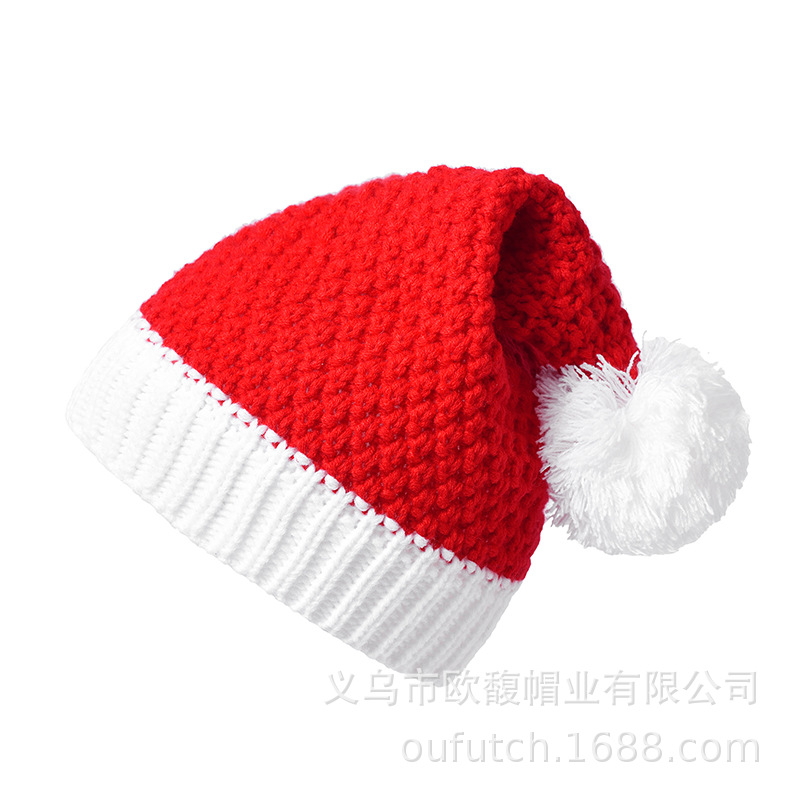 Factory Spot Foreign Trade Cross-Border Autumn and Winter Santa Claus Knitting Woolen Cap Halloween Creative Gifts Christmas Hat