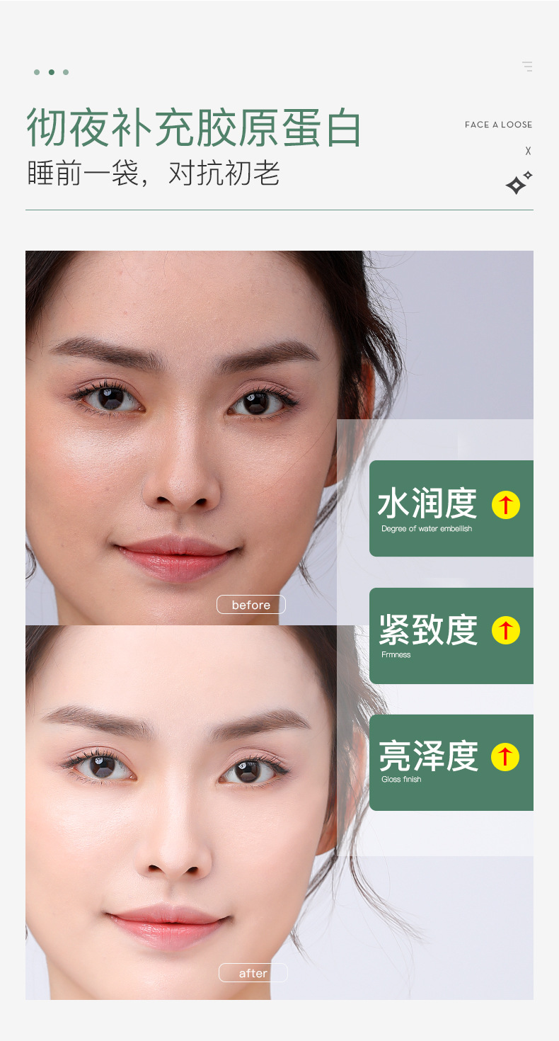 Quanxi Collagen Good Night Frozen Film Wash-Free Hydrating Moisturizing Shrink Pores Sleep Mask Wholesale Processing OEM Quanxi Collagen Good Night Frozen Film Wash-Free Hydrating Moisturizing Shrink Pores Sleep Mask Wholesale Processing OEM