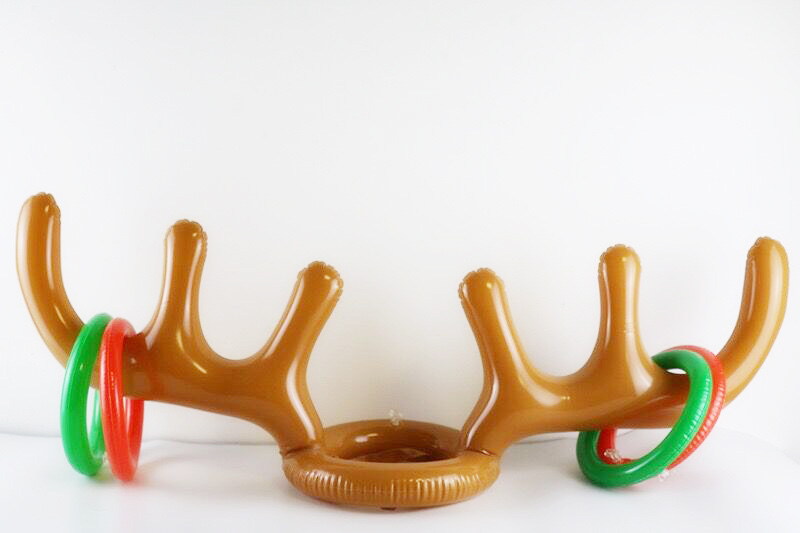 [Hot Sale Christmas Party Throwing Ring Inflatable Antler Deer Head Ring Game Inflatable Christmas Hat